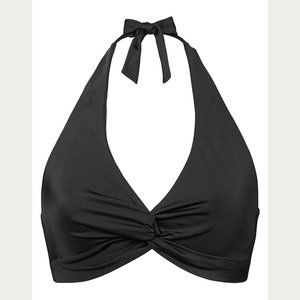 FIGLEAVES Rene Soft Wrap Halter Black Bikini Top
